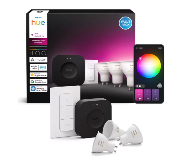 Philips Hue zestaw startowy: 3 żarówki GU10 White Color Ambiance + regul - 1490242 - zdjęcie 3